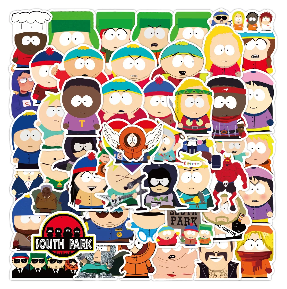 10/50Pcs Funny Anime South Parks Stickers Suitcase Skateboard Laptop Luggage Phone Cartoon Decal Children Stickers Gift Toy