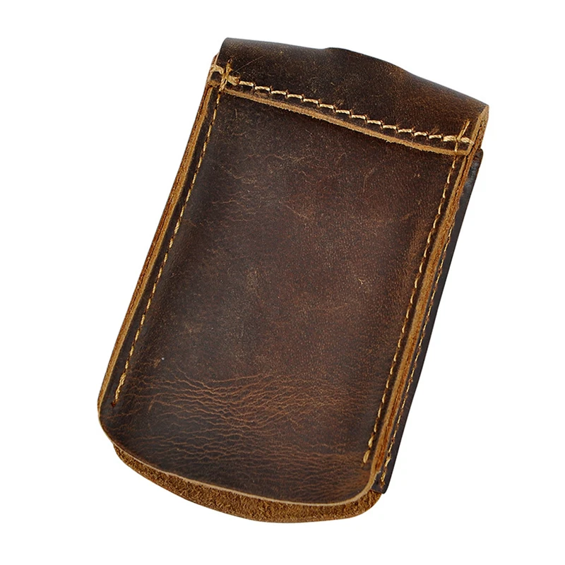 Top Quality Genuine Thick Real Leather Vintage Smart Car Remote Housekeeper Key Flip Case Ring Cover Holder For Men Male