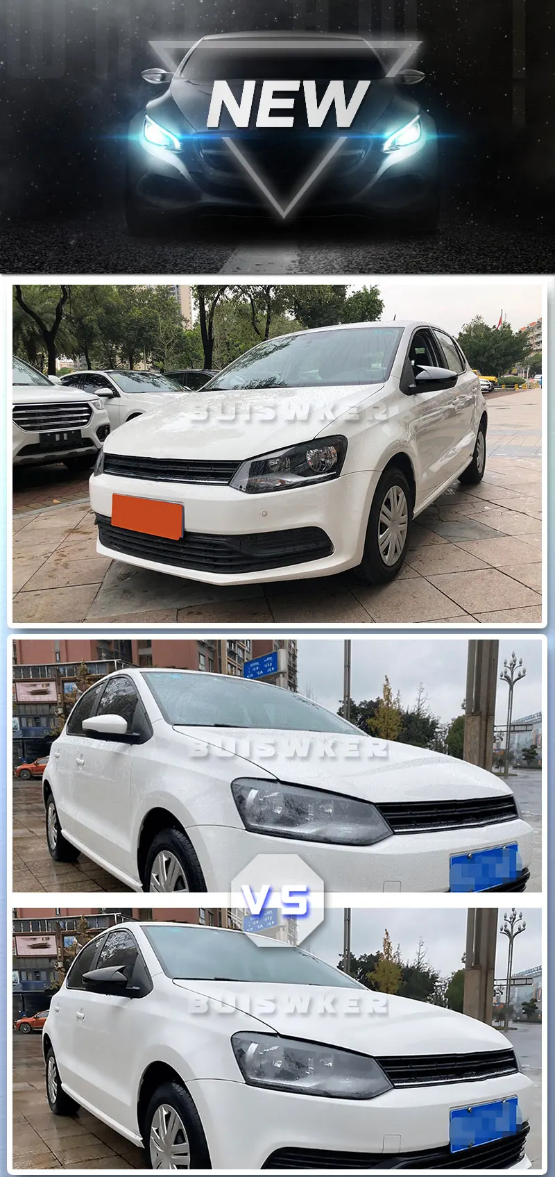 2 Pcs For Volkswagen VW Polo MK5 6R 6C 2009-2017 ABS Side Rearview