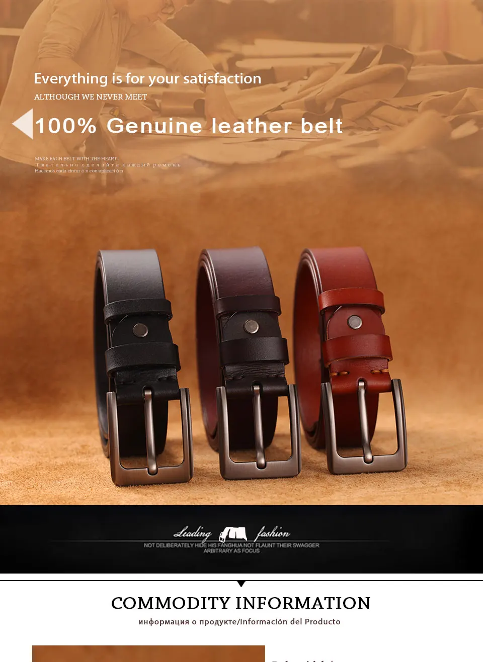 VAMOS KATOAL 100% Genuine Leather Belts For Men High Quality Casual Jeans Belt Cowskin Business Belt Cowboy Waistband