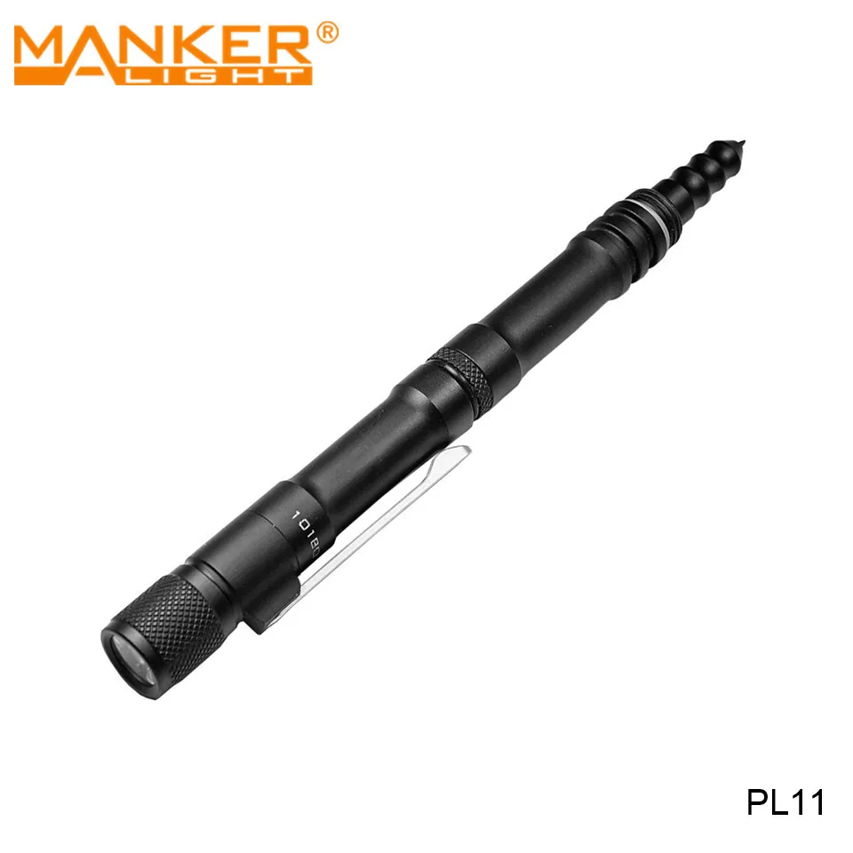 Manker PL11 Micro USB Rechargeable 10180 Battery Pen Flashlight Daily Carrying Self Defense Window Breaker Pen Torch Light