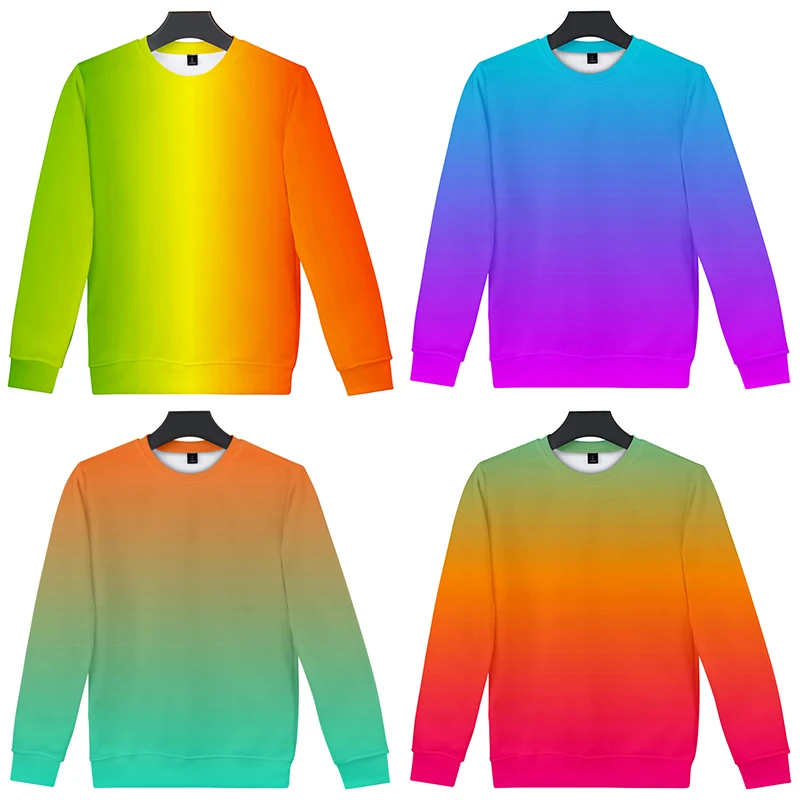 

Colourful Gradient Costume 3d Hoodies Pullover Men Women Capless Sweatshirts Fashion Hip Hop Long Sleeve Rainbow Hoodie Tops 4XL