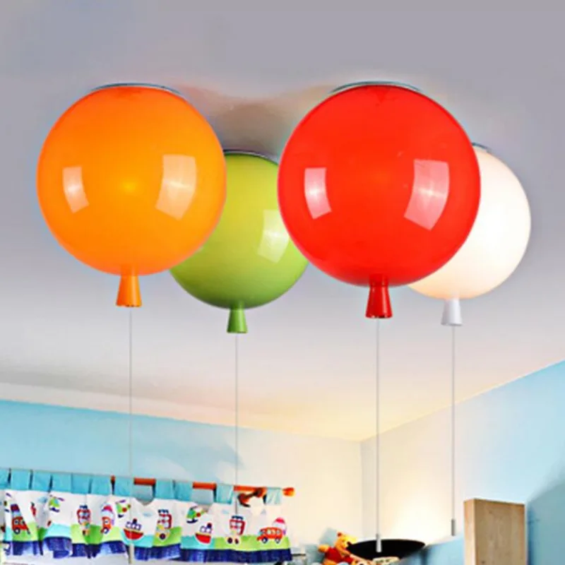 Novelty Led Ceiling Lights Fixture Bedroom Acrylic Lampshade Balloon Colorful Lamp with Switch Home Deco Kids Hanging Children