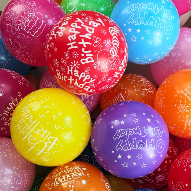 

Happy Birthday Printing Latex Balloon, Party Decoration, 12 Inch, 2.8g, 25Pcs, 50Pcs, 100Pcs, Colors, High Quality