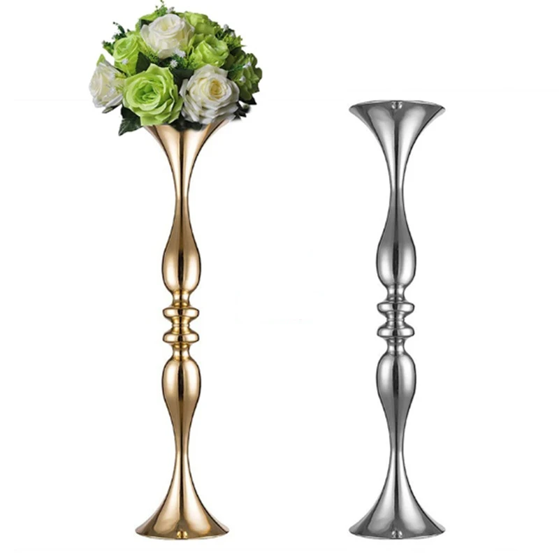 

IMUWEN Gold Flower Rack Metal Vase Table Centerpiece Event Road Lead Wedding Decor Home Craft IM885