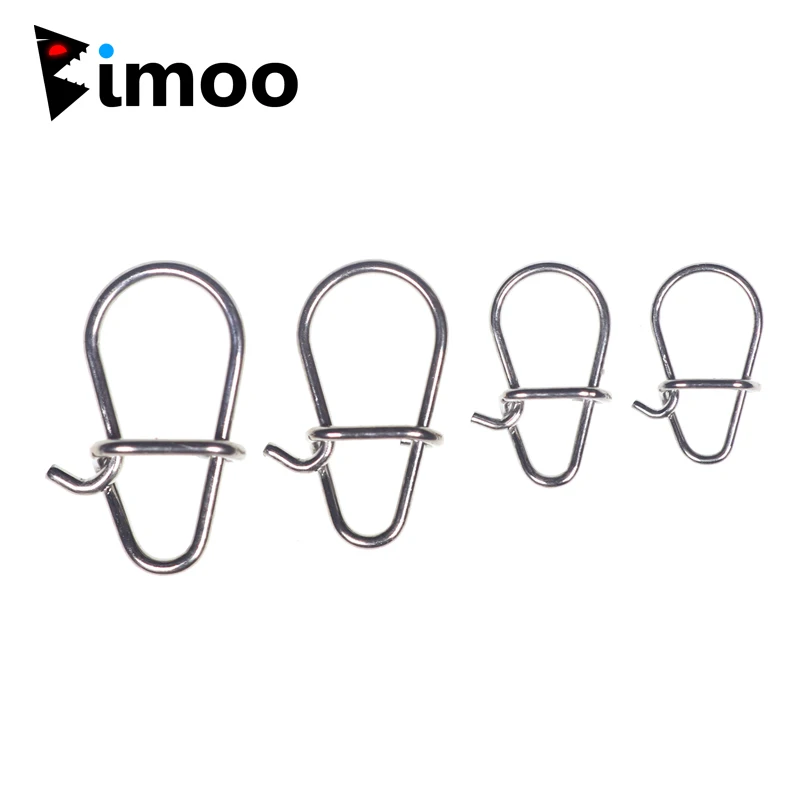 

Bimoo 100pcs Stainless Steel Safety Fast Clip Lock Pin Oval Snap Strong Pull Anti-corrosion Fishing Lure Rigs Connector