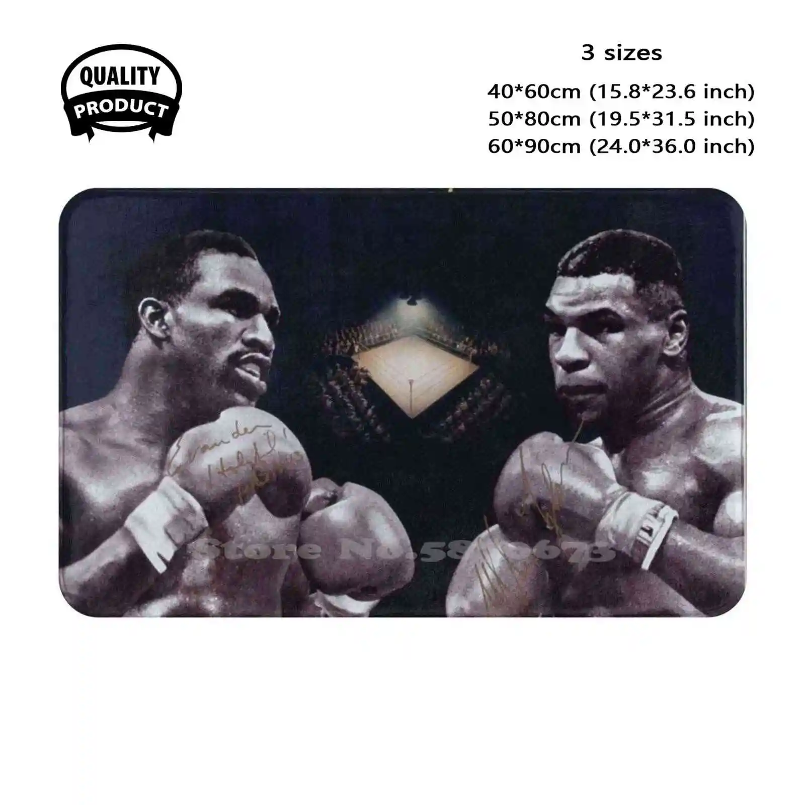 Boxing Holyfield V World Heavyweight Championship Autographed Poster Print. Soft Cushion Home Carpet Door Mat Car Rug Hoyfield