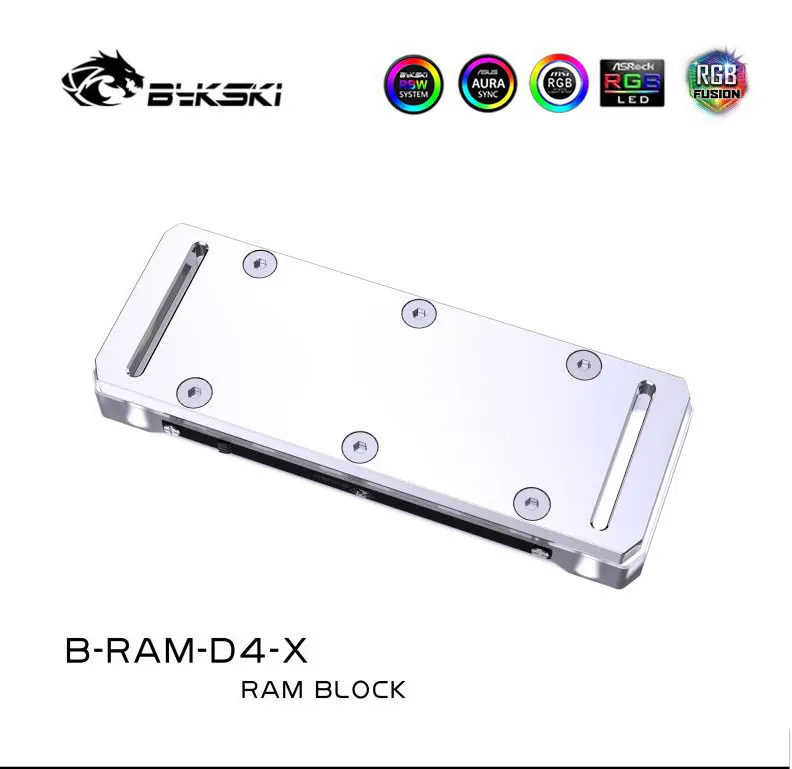 Bykski PC water cooling Memory card cooler Ram Water Block Acrylic Cover Support Two Ram Channel RBW RGB B-RAM-D4-X