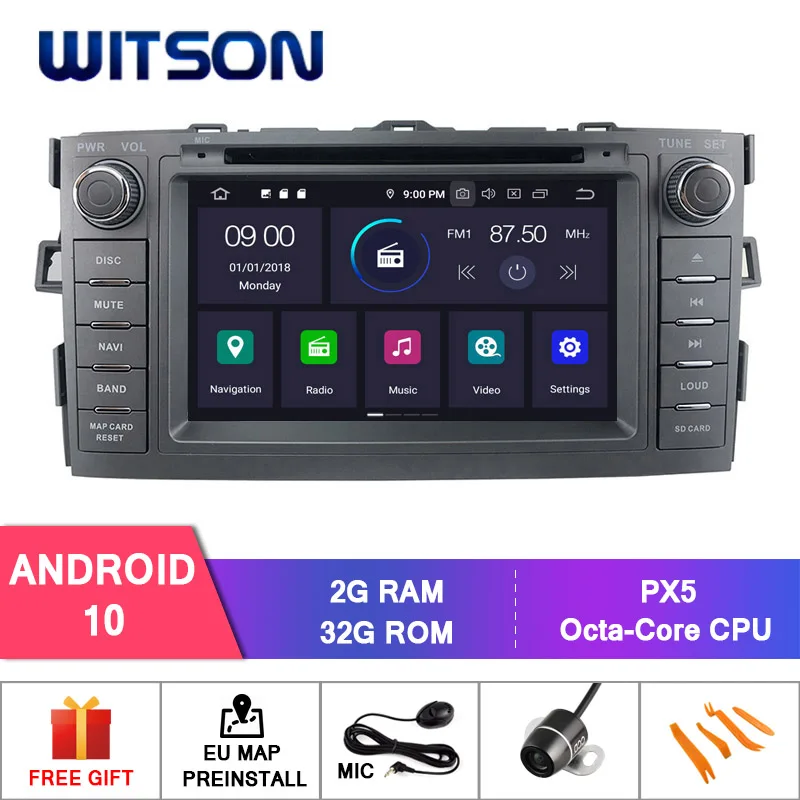 WITSON Android 10.0 car dvd player For TOYOTA  AURIS 2008 2009 2010 2011 2012 car audio dvd car radio car gps car stereo