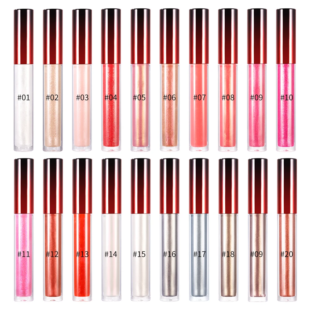 NO Logo Lip Gloss 20 Colors Long Lasting Glitter Shiny Liquid Lipstick