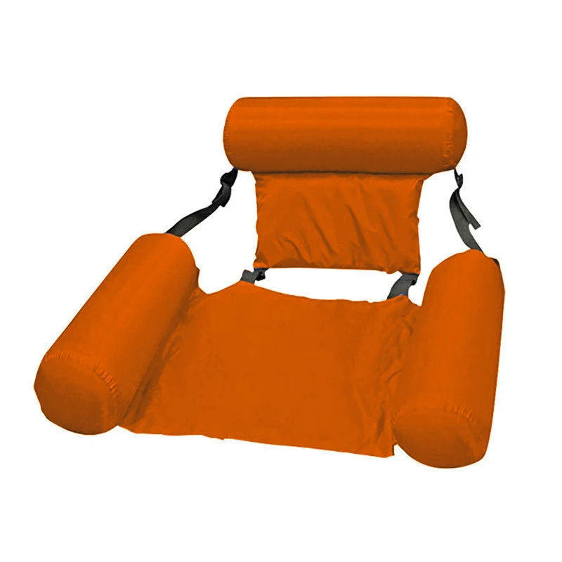 PVC Inflatable Floating Chair Bed Water  Foldable Float Lounger Air Mattresses For Summer Swimming Accessories With Inflator