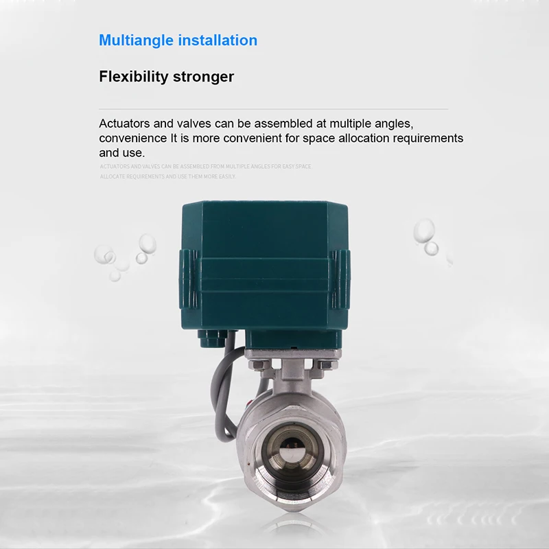 Motorized Ball Valve Stainless Steel DN15-50 Full Bore Big Torque Ball Valve 2/3 wire electric actuator AC220V DC24V DC12V