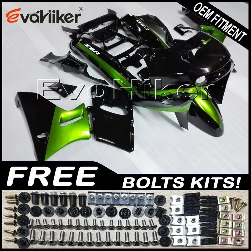 Custom fairing for ZZR400 1993-2007 ABS motor panels Body Kit Injection mold black green+gifts