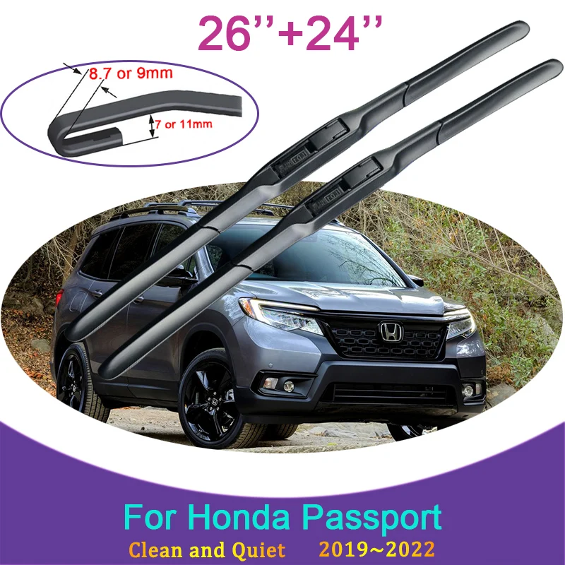 

Резиновая щетка стеклоочистителя для Honda Passport YF7 8 2019 2020 2021 2022, модель без рамки, снегоочиститель, аксессуары для автомобиля