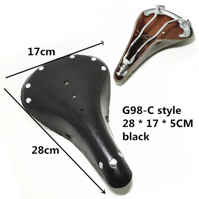 Retro Traditionelle Nieten Design Kuh Leder Sattel Rennrad Vintage Klassische Sitz MTB Kissen Fahrrad Radfahren Kissen Mit Seil – Detail 14