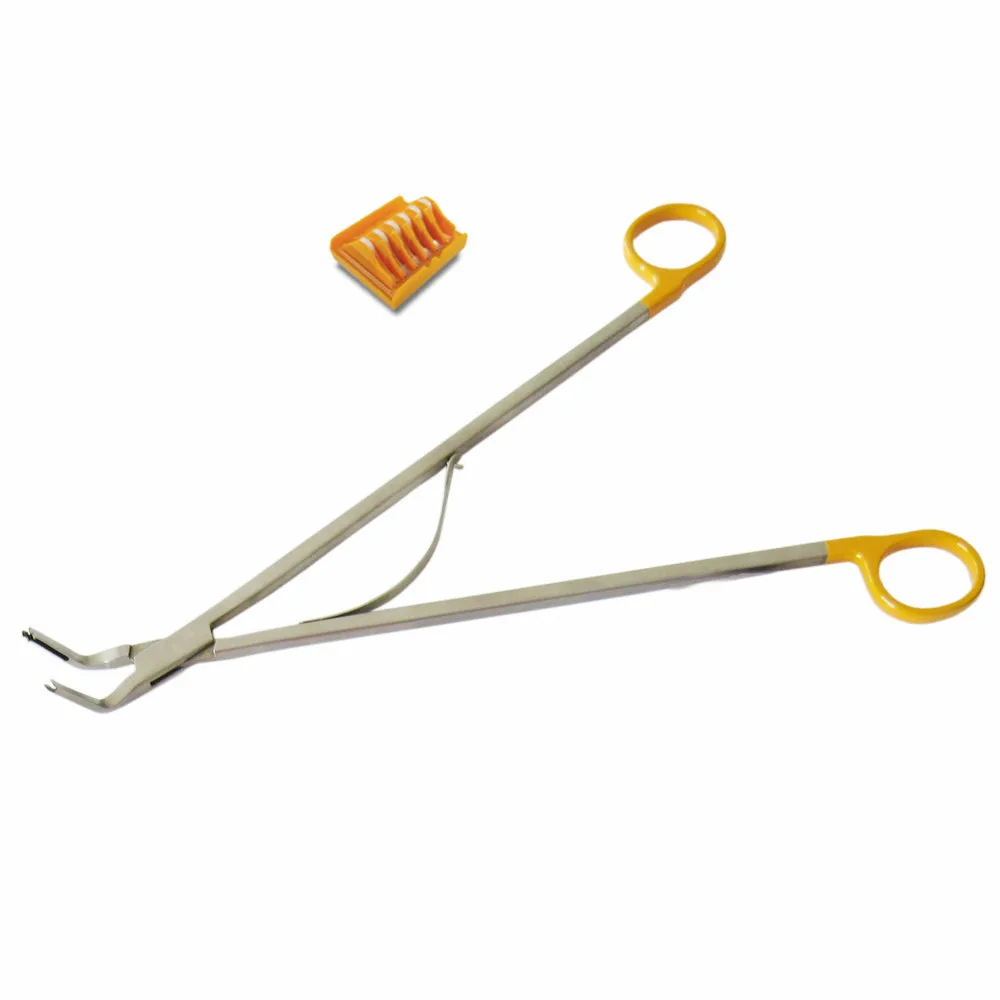 Curved right angle open surgery hemolock endoclip poly-lok hemoclip hemolok clip applier/Haemostatic hem-o-lok clip applicator