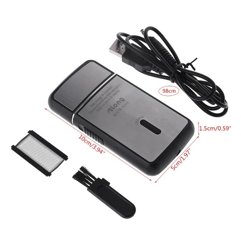 ماكينة حلاقة كهربائية للرجال محمولة جديدة موديل 2022 ماكينة حلاقة رفيعة مزودة بمنفذ USB قابلة لإعادة الشحن للسفر