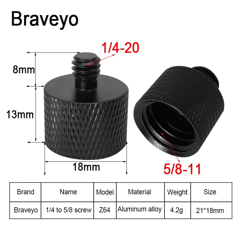 5/8-11 to 3/8 1/4 Inch Coarse Teeth Conversion Screw Green Infrared Laser Level Bracket Tripod Screw Adapter For Flash Bracket