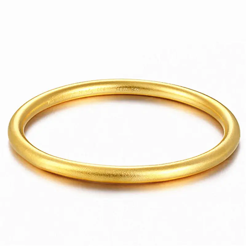 Fashion Metal Matt Surface Gold Plated Simulation Round Imitate Gold Jewelry Bangle Bracelet