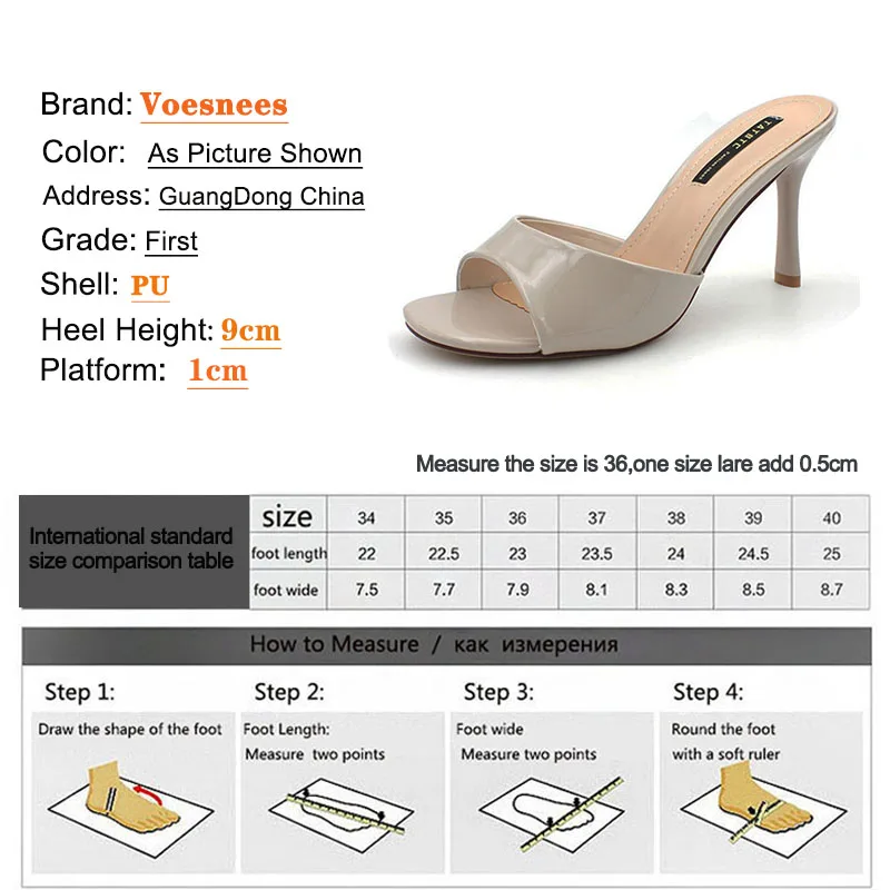 Voesnees 2021 marca donna pantofola estate sandalo esterno quadrato tacco alto elegante scivoli femminili sandalo casa scarpe da ufficio di tutti i