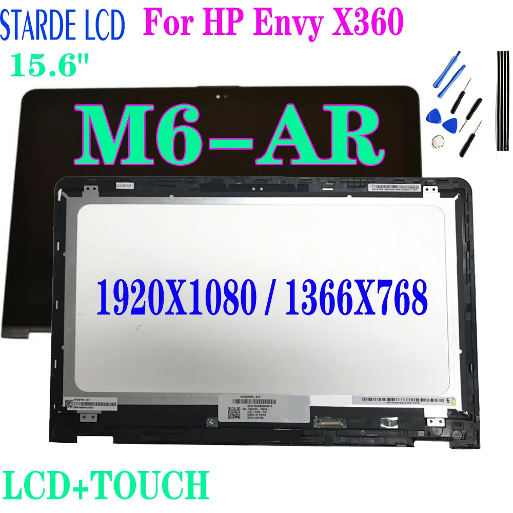 starde 156 lcd x360 15 ar para hp envy x360 m6 ar series m6 ar display lcd montagem da tela de toque quadro 1920x1080 1366x768 01