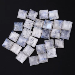 Square Cut Natural Moonstone 8x8MM Loose Stones with Blue light Wholesale Decoration Gemstone Jewelry Gift 10 pcs/set