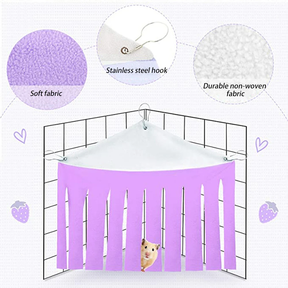 Quaste Streifen Tier Hamster Versteck Meers chweinchen Versteck Zelt Hängematte Vorhang Tier hängen Bett Ecke Nest Matte Haus – Detail 2