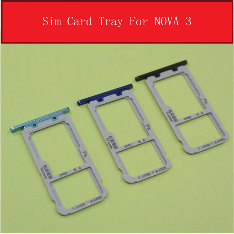 

Sim Card Tray Holder For Huawei NOVA 3 NOVA3 PAR-AL00 Sim Reader Card Slot Adapters Card Socket Replaement Repair Parts