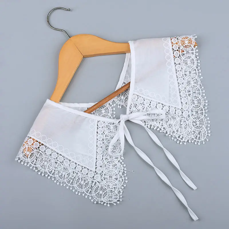 Cuello desmontable falso, chal con volantes, lazo bordado, Collar decorativo, Gargantilla corta, Poncho Lolita, 1 unidad