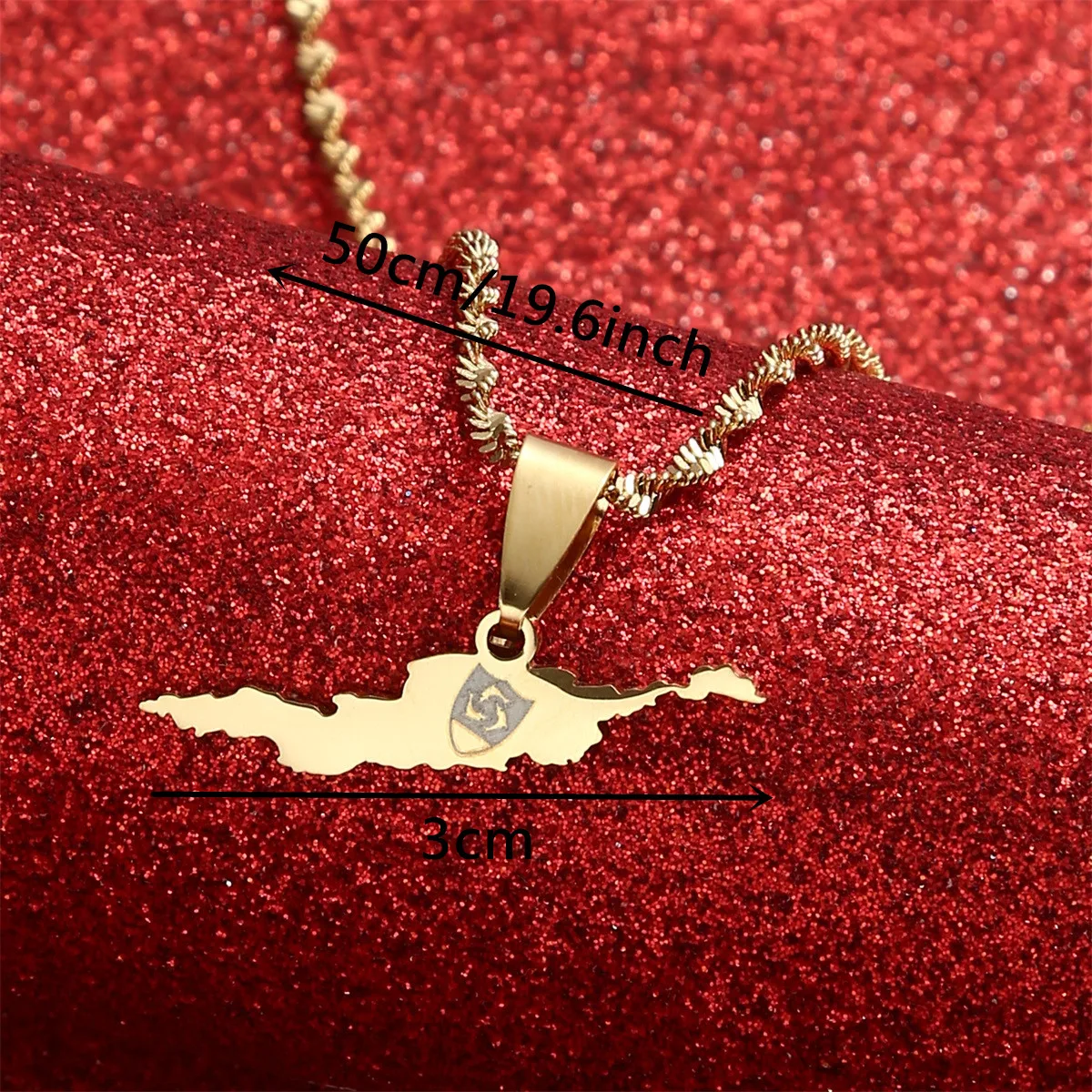 Country Flag Anguilla Island Map Caribbean Sea Pendants Necklace Gold Color Unisex Jewelry Gifts