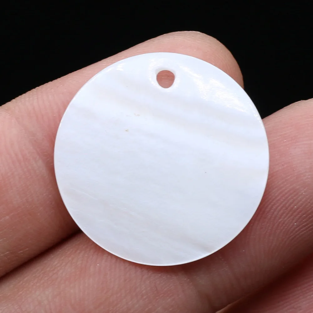 Natural Freshwater Circular White Pendant Beads for DIY Elegant Necklace Bracelet Jewelry Making