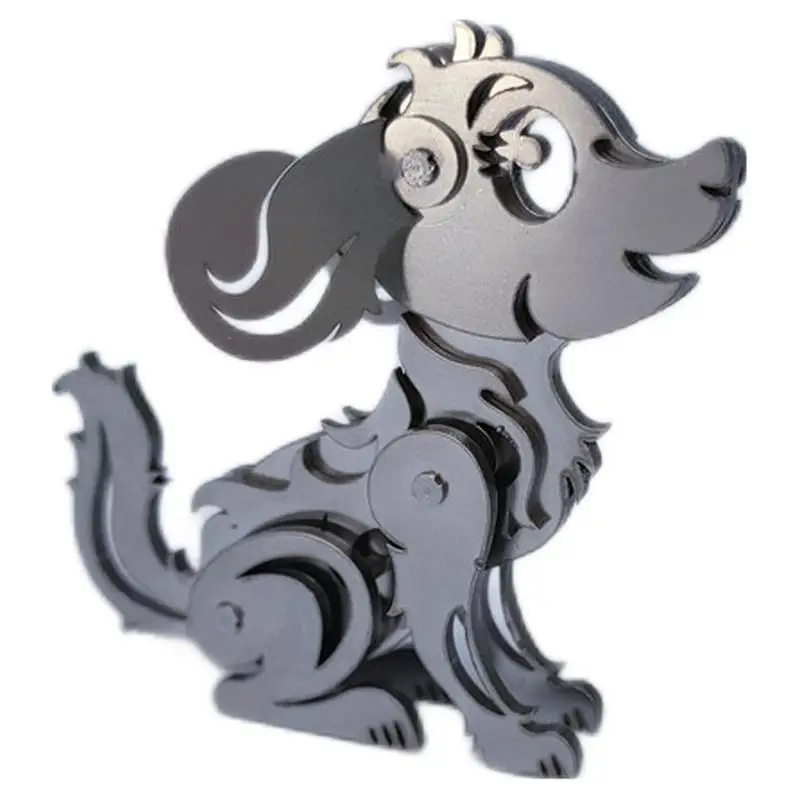 Steel MOKR 3D Metal Puzzle Dog DIY Jigsaw Model Gift And Toys Puzzles For Kids Adults Learning Education