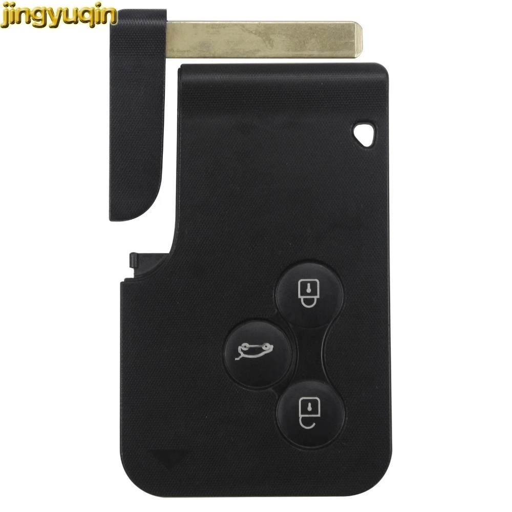 

Jingyuqin 3 Button Remote Smart Card Auto Key Fob Case Shell For Renault Megane Clio Scenic Grand + Small Uncut Key Blade Blanks