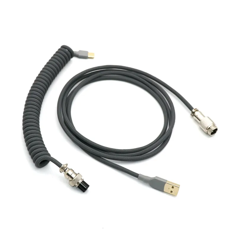 Angituコイル状メカニカルキーボードケーブルusbタイプc単GX12でアビエイター