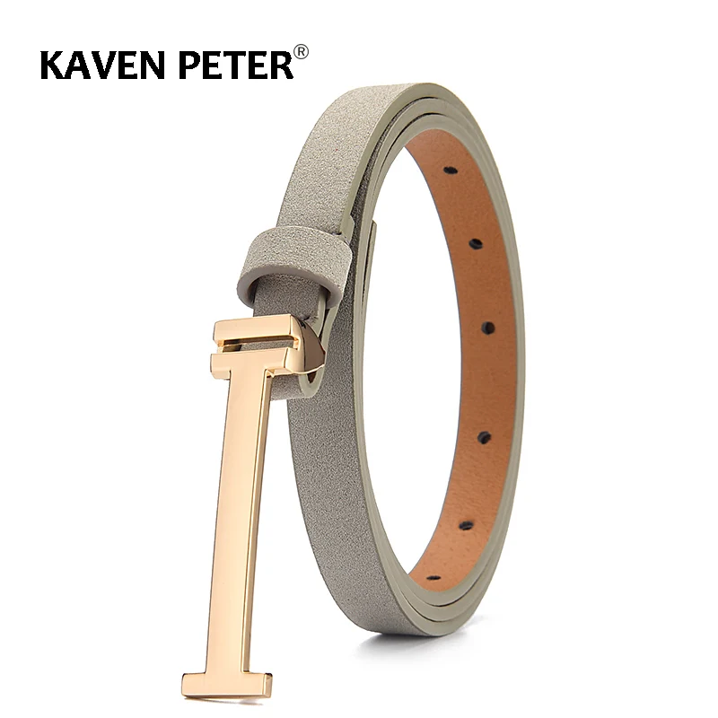 Narrow Pu Leather Women Belt Gold Buckle Casual Ladies Waist Belts for Dresses Fashion Female Simple Strap Accessories