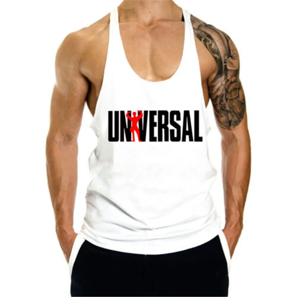 Bodybuilding Man Tank Top Casual Letter Print Gym Men Vest Crop Debardeur Homme Fitness Cloth Undershirt Singlet Sweat for Male