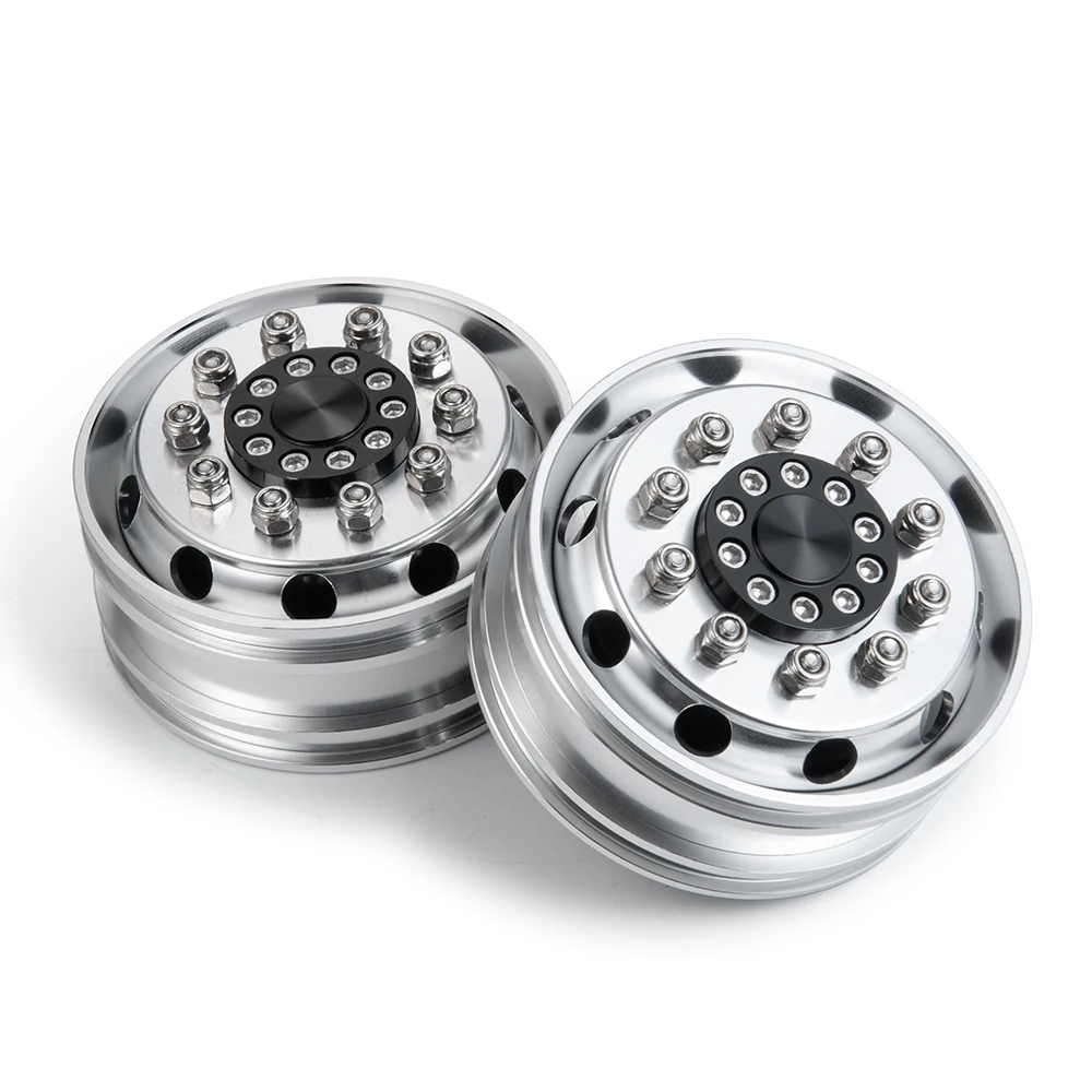 YEAHRUN Aluminum Alloy Front Rear Wheel Rims Hubs for Tamiya R620 1/14 RC Tractor Trailer Truck Model Upgrade Parts