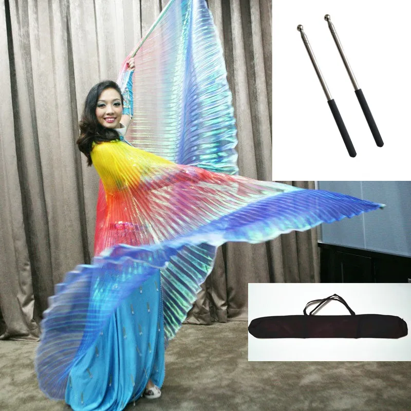 Belly Dance Wings Sticks Robs Bag for Kids Girls Adults Belly Dance Costume Isis Colorful Wings Women Bellydance Oriental Wings