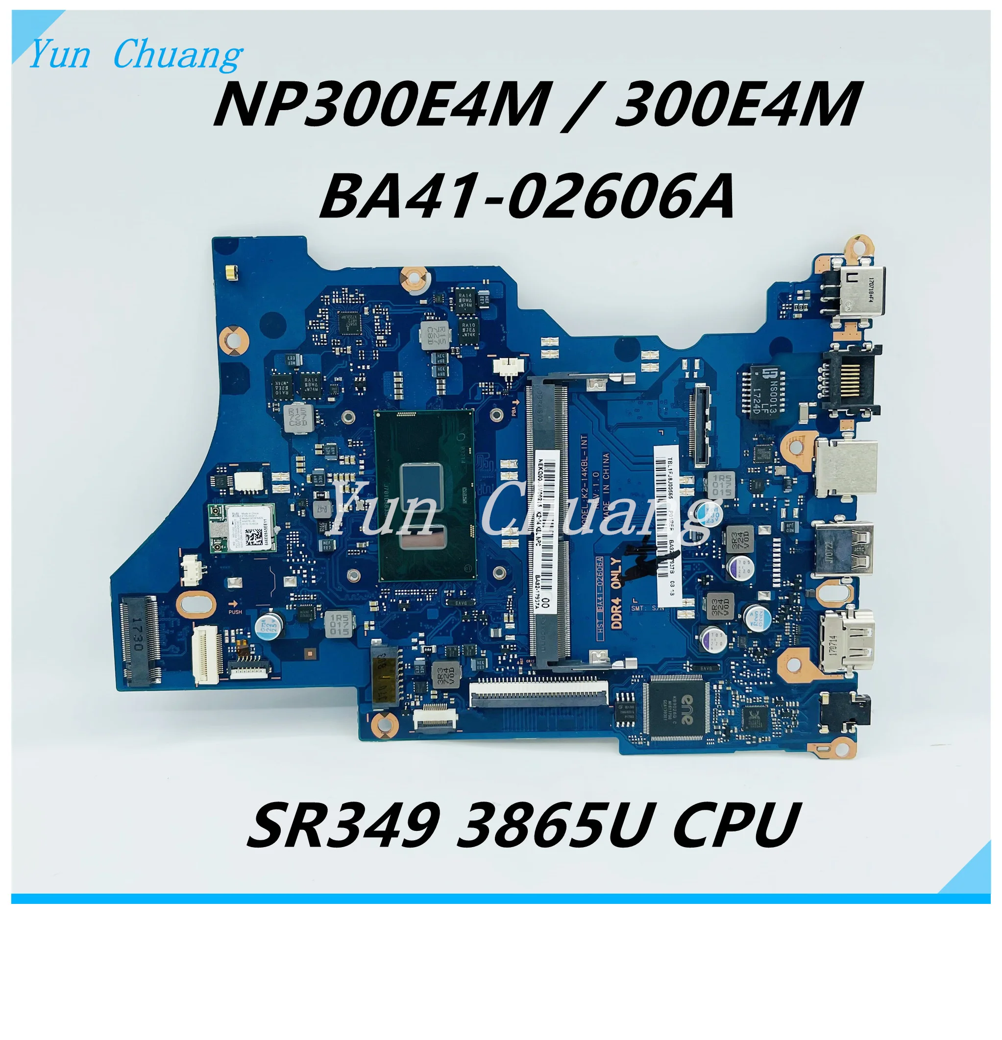 BA41-02606A Mainboard For SAMSUNG NP300E4M NP300E4L Laptop Motherboard With SR349 3865U CPU BA92-17937A BA92-17937B Mainboard