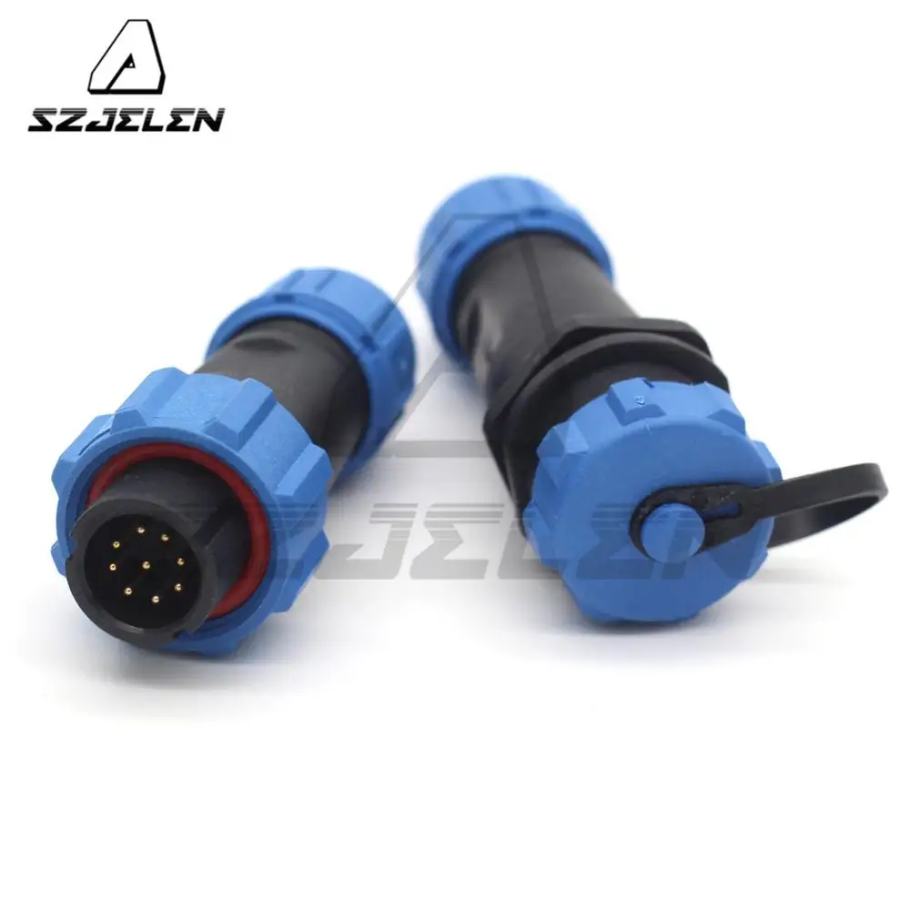 SP13 9pin Waterproof Connector, LED Power Wire Cable Connectors 9pin Plug And Socket,IP68