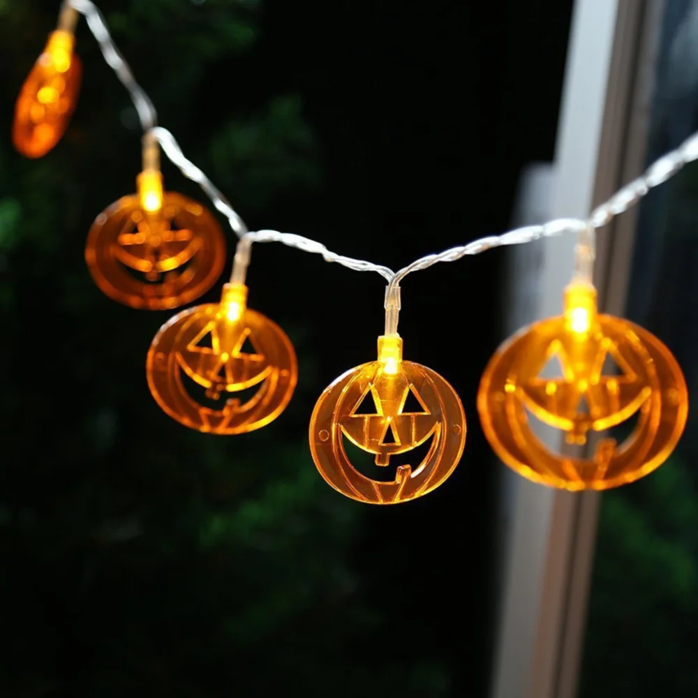 20 LED Halloween Light Lamp Pumpkin Eyeball Ghost Skull String Lights Home Garden Party Outdoor Halloween Ornament Home Decor