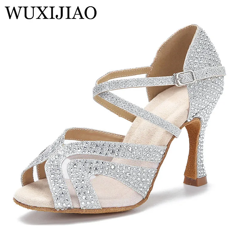 WUXIJIAO – chaussures de danse latine pour femmes, de haute qualité, pour salle de bal, Sasha, logo professionnel personnalisé, 2021 disponibles