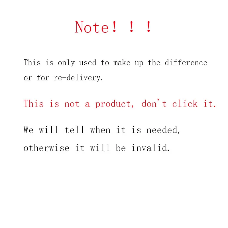 Note This is Only used to make up the difference or for re-delivery This is not a product,do not click it