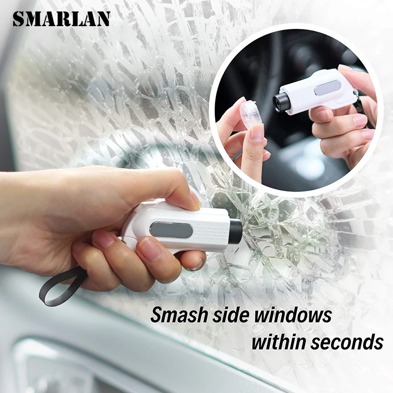 SMARLAN Upgrade Safety Hammer For Car Key Chain Knife Life Saving Seat Belt Cutter Breaking Side Window Glass 2021 New Design