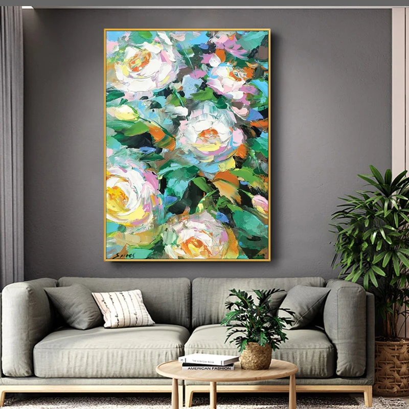 

EECAMAIL 5D DIY Full Diamond Painting No Frame Peony Flower Abstract Nordic Background Wall Luxury Cross Stitch Painting