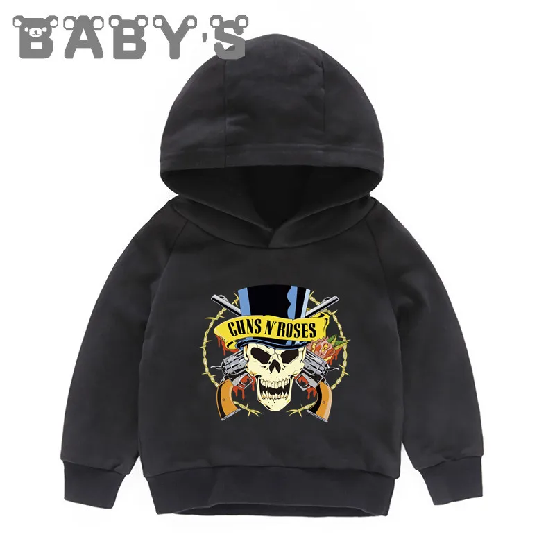 Rock Band Gun N Roses Kids Hoodies Fashion Cool Sweatshirts Cartoon Boys Clothes Children Outwear Baby Girls Autumn Tops,KMT5196