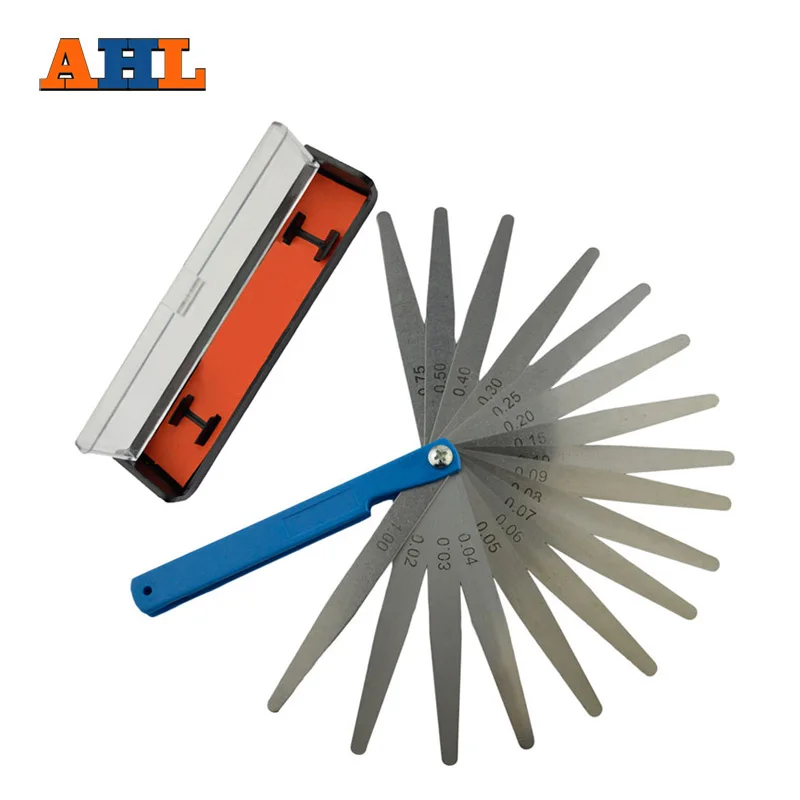 AHL New Arrival 0.02mm to 1mm 17 Blade Thickness Gap Metric Filler Feeler Gauge Measure Tool