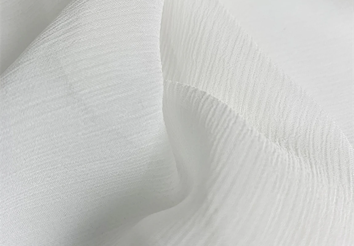 10 Meters 12 mm Silk Crinkle Fabric 100% Mulberry Silk 140 Cm Width Natural Off White Color For Sample Test C 5