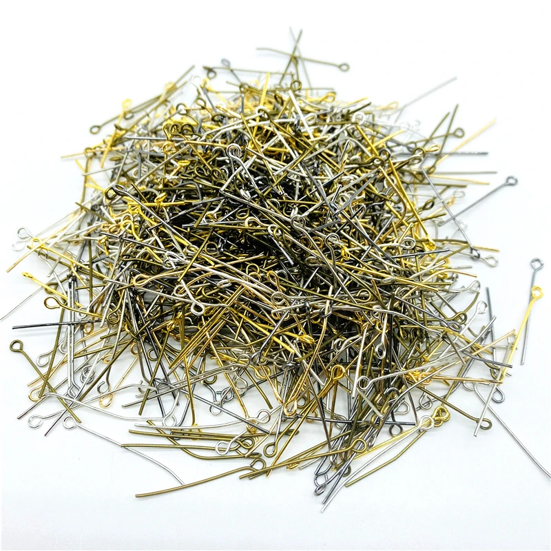 15/20/25/30/35/40/45/50/60mm 100-200pcs Eye Head Pins Eye Pins Findings For Diy Jewelry Making Jewelry Accessories Supplies