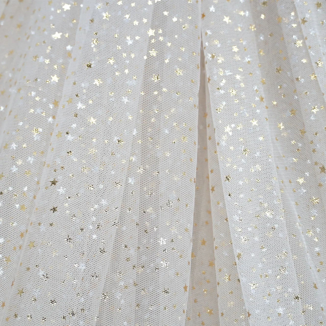 5 Yards Soft Airy Tulle Lace Fabric Print Gold Silver Star Mesh Gauze Fabric For Bridal Gown Dress Curtain Wedding Veil Tutu